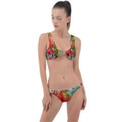 Gathering Sping Flowers Wallpapers Ring Detail Crop Bikini Set by artworkshop