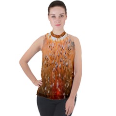 Late Afternoon Mock Neck Chiffon Sleeveless Top by artworkshop