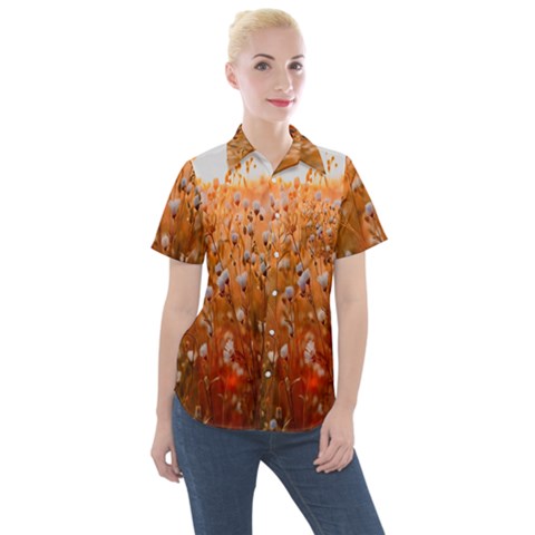 Late Afternoon Women s Short Sleeve Pocket Shirt by artworkshop