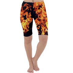 Live Coals Cropped Leggings  by artworkshop