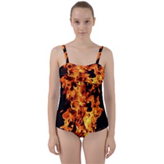 Live Coals Twist Front Tankini Set