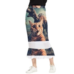 Crazy Cat Selfie Run Time Travel Can Be Dangerous Cat Love Maxi Fishtail Chiffon Skirt by shoopshirt