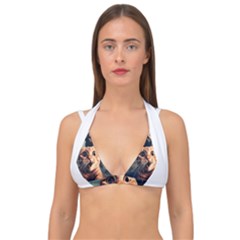 Crazy Cat Selfie Run Time Travel Can Be Dangerous Cat Love Double Strap Halter Bikini Top by shoopshirt