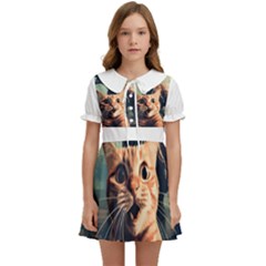 Crazy Cat Selfie Run Time Travel Can Be Dangerous Cat Love Kids  Sweet Collar Dress by shoopshirt