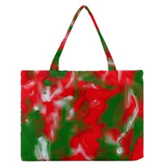 Red, White And Green Abstract  Zipper Medium Tote Bag by Khoncepts