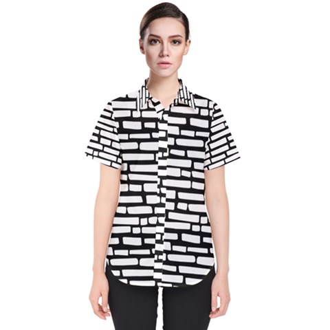 Cartoon Wall  Women s Short Sleeve Shirt by ConteMonfrey