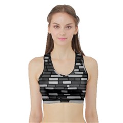 Black And Grey Wall Sports Bra With Border by ConteMonfrey