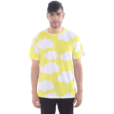 Cute Yellow White Clouds Men s Sport Mesh Tee by ConteMonfrey