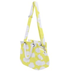 Cute Yellow White Clouds Rope Handles Shoulder Strap Bag by ConteMonfrey