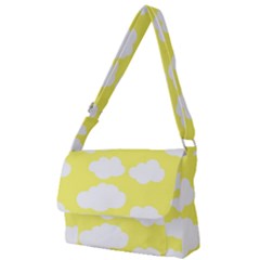 Cute Yellow White Clouds Full Print Messenger Bag (s) by ConteMonfrey