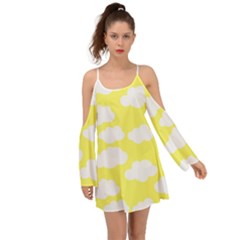 Cute Yellow White Clouds Boho Dress by ConteMonfrey