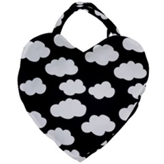 Bw Clouds Giant Heart Shaped Tote by ConteMonfrey