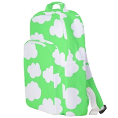 Green And White Cute Clouds  Double Compartment Backpack by ConteMonfrey