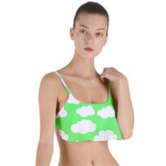 Green And White Cute Clouds  Layered Top Bikini Top  by ConteMonfrey