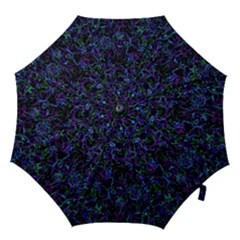 Electric Purple, Green, Blue And Black  Hook Handle Umbrella (medium) by Khoncepts