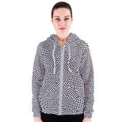 Geometric Noir Pattern Women s Zipper Hoodie by dflcprintsclothing