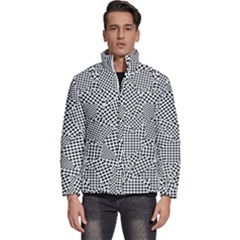 Geometric Noir Pattern Men s Puffer Bubble Jacket Coat by dflcprintsclothing