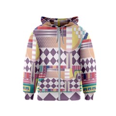 Abstract Shapes Colors Gradient Kids  Zipper Hoodie