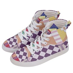 Abstract Shapes Colors Gradient Men s Hi-top Skate Sneakers by Simbadda