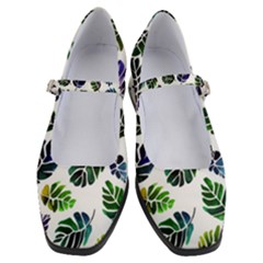 Leaves Watercolor Ornamental Decorative Design Women s Mary Jane Shoes by Simbadda