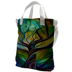 Tree Magical Colorful Abstract Metaphysical Canvas Messenger Bag by Simbadda