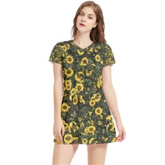 Sunflowers Yellow Flowers Flowers Digital Drawing Women s Sports Skirt by Simbadda