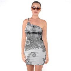 Apple Males Almond Bread Abstract Mathematics One Shoulder Ring Trim Bodycon Dress by Simbadda