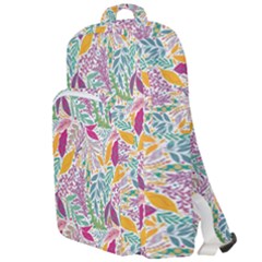 Leaves Colorful Leaves Seamless Design Leaf Double Compartment Backpack