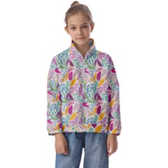 Leaves Colorful Leaves Seamless Design Leaf Kids  Half Zip Hoodie