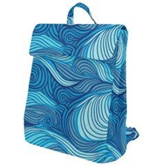 Ocean Waves Sea Abstract Pattern Water Blue Flap Top Backpack