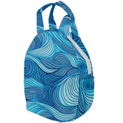 Ocean Waves Sea Abstract Pattern Water Blue Travel Backpack by Simbadda