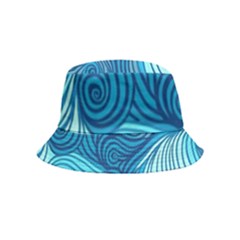 Ocean Waves Sea Abstract Pattern Water Blue Inside Out Bucket Hat (kids) by Simbadda