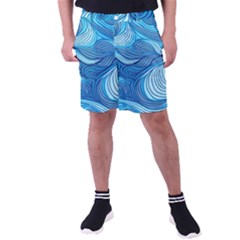 Ocean Waves Sea Abstract Pattern Water Blue Men s Pocket Shorts by Simbadda