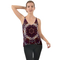 Rosette Kaleidoscope Mosaic Abstract Background Chiffon Cami by Simbadda