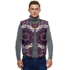 Rosette Kaleidoscope Mosaic Abstract Background Men s Button Up Puffer Vest	 by Simbadda
