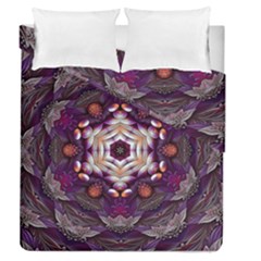 Rosette Kaleidoscope Mosaic Abstract Background Art Duvet Cover Double Side (queen Size) by Simbadda