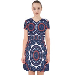 Mandala Orange Navy Adorable In Chiffon Dress by Simbadda