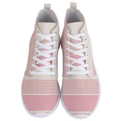 Background Pink Beige Decorative Texture Craft Men s Lightweight High Top Sneakers by Simbadda