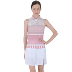 Background Pink Beige Decorative Texture Craft Women s Sleeveless Polo Tee