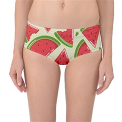 Cute Watermelon Seamless Pattern Mid-waist Bikini Bottoms by Simbadda