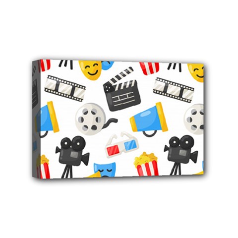 Cinema Icons Pattern Seamless Signs Symbols Collection Icon Mini Canvas 6  X 4  (stretched) by Simbadda