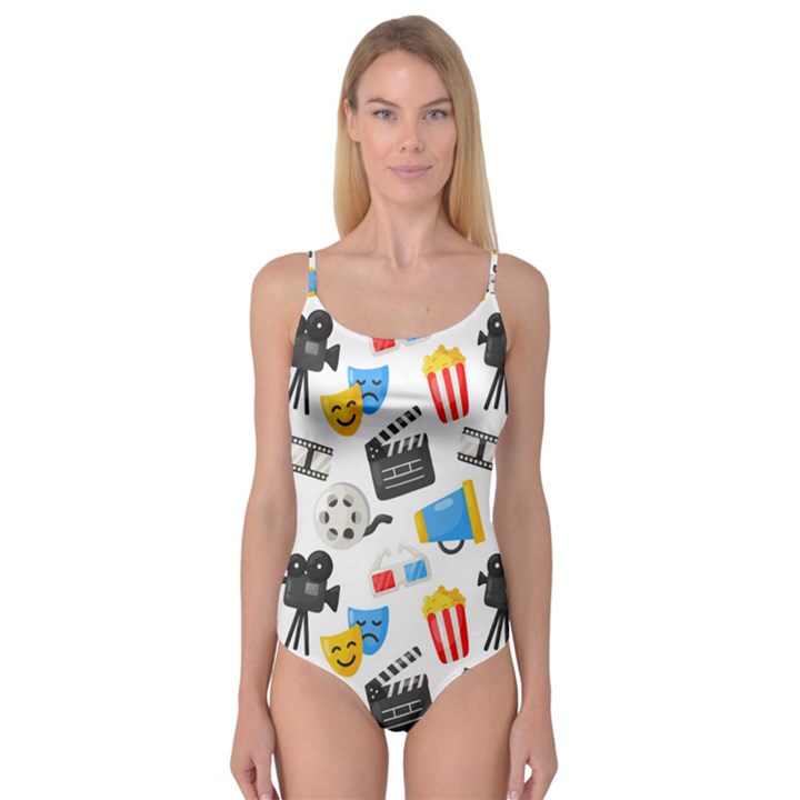 Cinema Icons Pattern Seamless Signs Symbols Collection Icon Camisole Leotard 