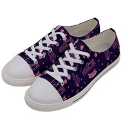 Various Cute Girly Stuff Seamless Pattern Women s Low Top Canvas Sneakers