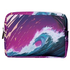 Tsunami Waves Ocean Sea Nautical Nature Water Unique Make Up Pouch (medium) by Simbadda