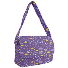 Pattern Cute Clouds Stars Courier Bag by Simbadda
