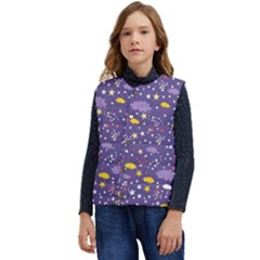 Pattern Cute Clouds Stars Kid s Button Up Puffer Vest	 by Simbadda