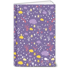 Pattern Cute Clouds Stars 8  X 10  Hardcover Notebook