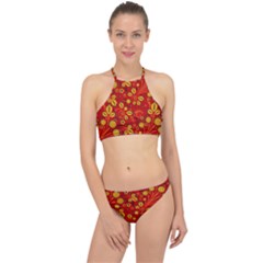 Seamless Pattern Slavic Folk Style Halter Bikini Set by Simbadda