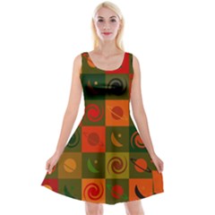 Space Pattern Multicolour Reversible Velvet Sleeveless Dress by Simbadda