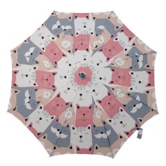 Cute Seamless Pattern With Cats Hook Handle Umbrellas (large) by Simbadda